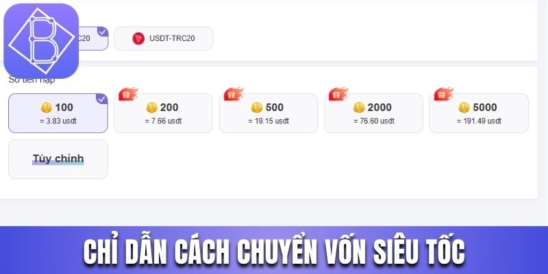 Chỉ dẫn cách chuyển vốn siêu tốc